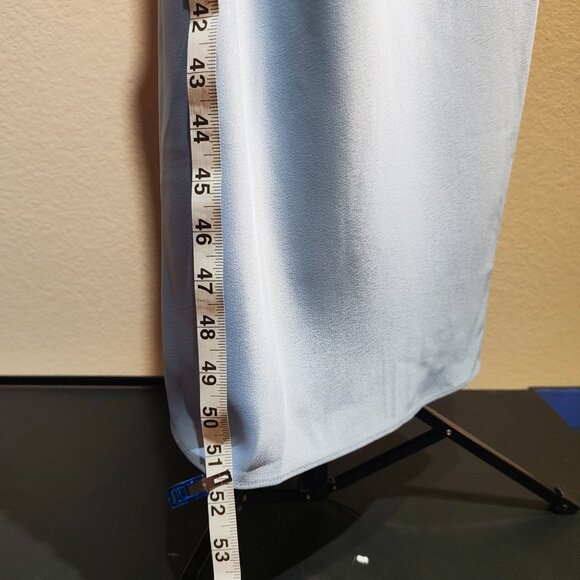 BHLDN August Satin Charmeuse Midi Slip Dress in Soft Blue Size 12 NWT - Picture 12 of 13